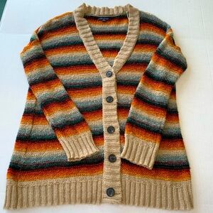 American Eagle Women’s Multicolor Striped Button Oversized Cardigan Sweater XS/S